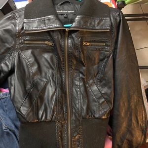 Black faux leather jacket
